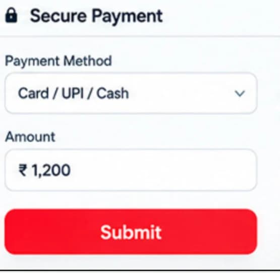 The Secure Payment screen